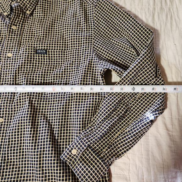 Ralph Lauren Chaps Mens Large Shirt Black Plaid Check Long Sleeve Button-Down - Picture 4 of 11
